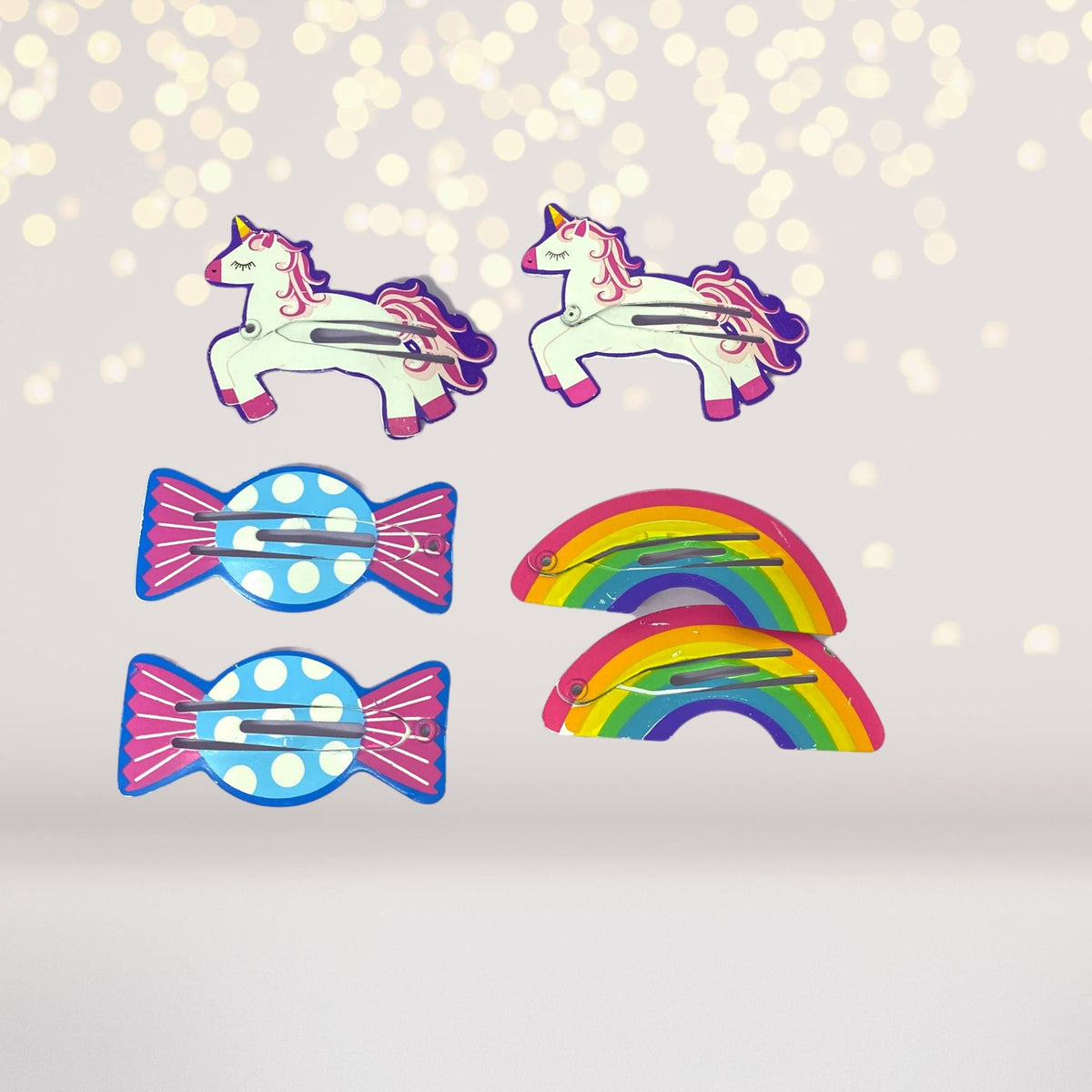 Unicorn Snappy Hair Clip Set, Fruit Snappy Hair Clip Set