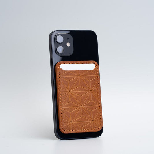 Leather Wallet compatible with MagSafe - Geometric Flower