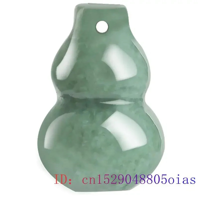 Burmese Jade Gourd Pendant Gift Luxury Stone Necklace Jewelry Natural Green Amulet Charms Carved Men Vintage Emerald Jadeite
