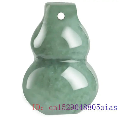 Burmese Jade Gourd Pendant Gift Luxury Stone Necklace Jewelry Natural Green Amulet Charms Carved Men Vintage Emerald Jadeite