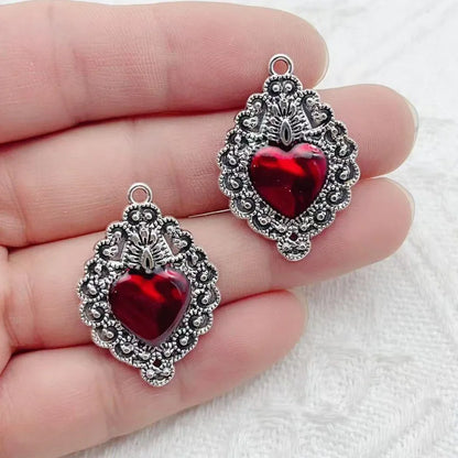 10pcs Dark Gothic Exaggerated Heart Cross Sword Pendant DIY Handmade Bracelet Necklace Bead Accessories Material