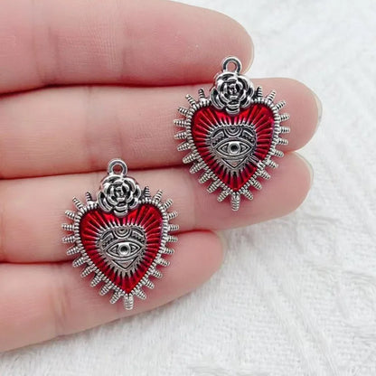 10pcs Dark Gothic Exaggerated Heart Cross Sword Pendant DIY Handmade Bracelet Necklace Bead Accessories Material