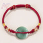 Green Myanmar Jadeite Donut Bracelet Designer Bangle Natural Burmese Jade Fashion Accessories Real Jewelry Vintage Talismans