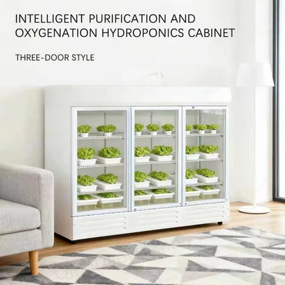 HEZHOU HZ-3 Indoor Hydroponic Multi-Layer Smart Automatic Vertical Farming Planting Cabinet PLC Control | Vegetable Growing
