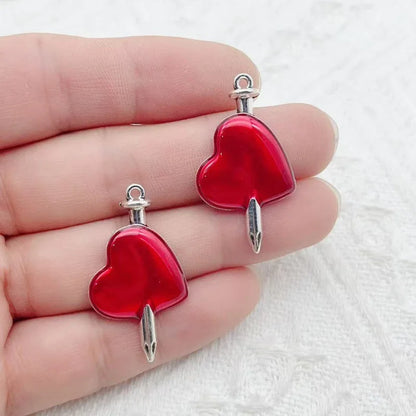 10pcs Dark Gothic Exaggerated Heart Cross Sword Pendant DIY Handmade Bracelet Necklace Bead Accessories Material