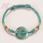 Green Myanmar Jadeite Donut Bracelet Designer Bangle Natural Burmese Jade Fashion Accessories Real Jewelry Vintage Talismans