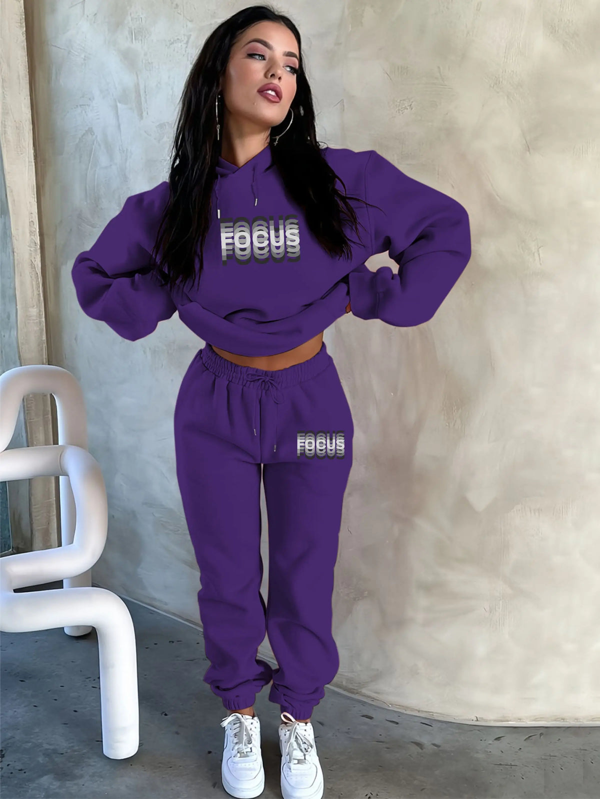 Female Winter Warm Fleece Thick 2Pcs Set Comfort Casual Sports Tracksuit Women Fashion Two Piece Sweatshirt Pants Suit Daily