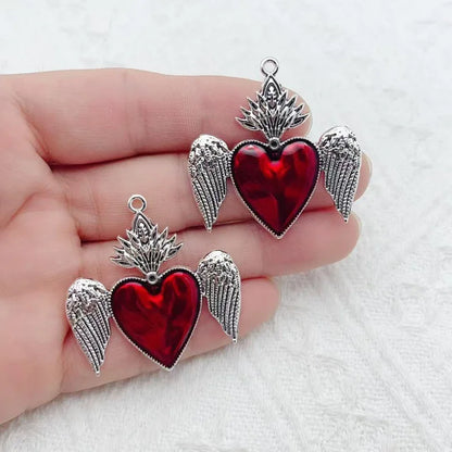 10pcs Dark Gothic Exaggerated Heart Cross Sword Pendant DIY Handmade Bracelet Necklace Bead Accessories Material