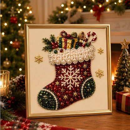 Santa Claus Pearl Diamond Painting Art Kit DIY Hand Painting Christmas Decorative Picture of Festive Atmosphere Gifts