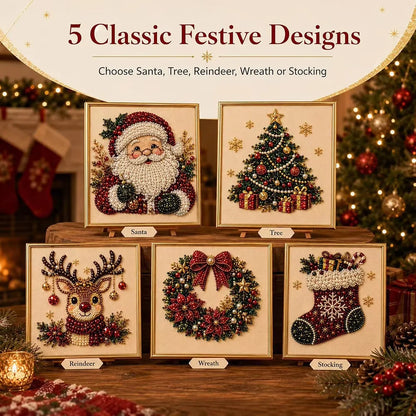 Santa Claus Pearl Diamond Painting Art Kit DIY Hand Painting Christmas Decorative Picture of Festive Atmosphere Gifts