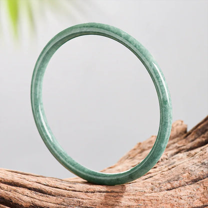 Natural Burmese Jadeite Bracelet Bangle Real Jade Designer Accessories Carved Gemstone Amulet Fashion Vintage Gifts for Women