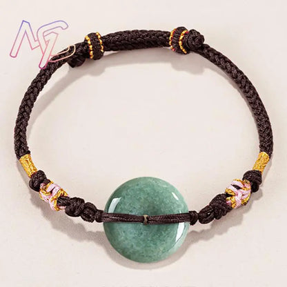 Green Myanmar Jadeite Donut Bracelet Designer Bangle Natural Burmese Jade Fashion Accessories Real Jewelry Vintage Talismans
