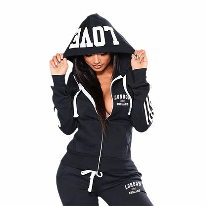 Sports Casual Daily High Quality Women's Tracksuit Gym Two Piece Sets for Women Jogging Comfortable Zip Hoodie Outdoors Slim Fit