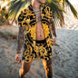 Summer Men's Shirt Loose Short Sleeve Shorts Beach Suit Quick Drying