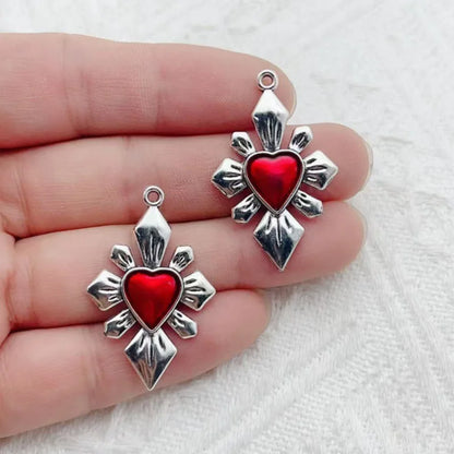 10pcs Dark Gothic Exaggerated Heart Cross Sword Pendant DIY Handmade Bracelet Necklace Bead Accessories Material