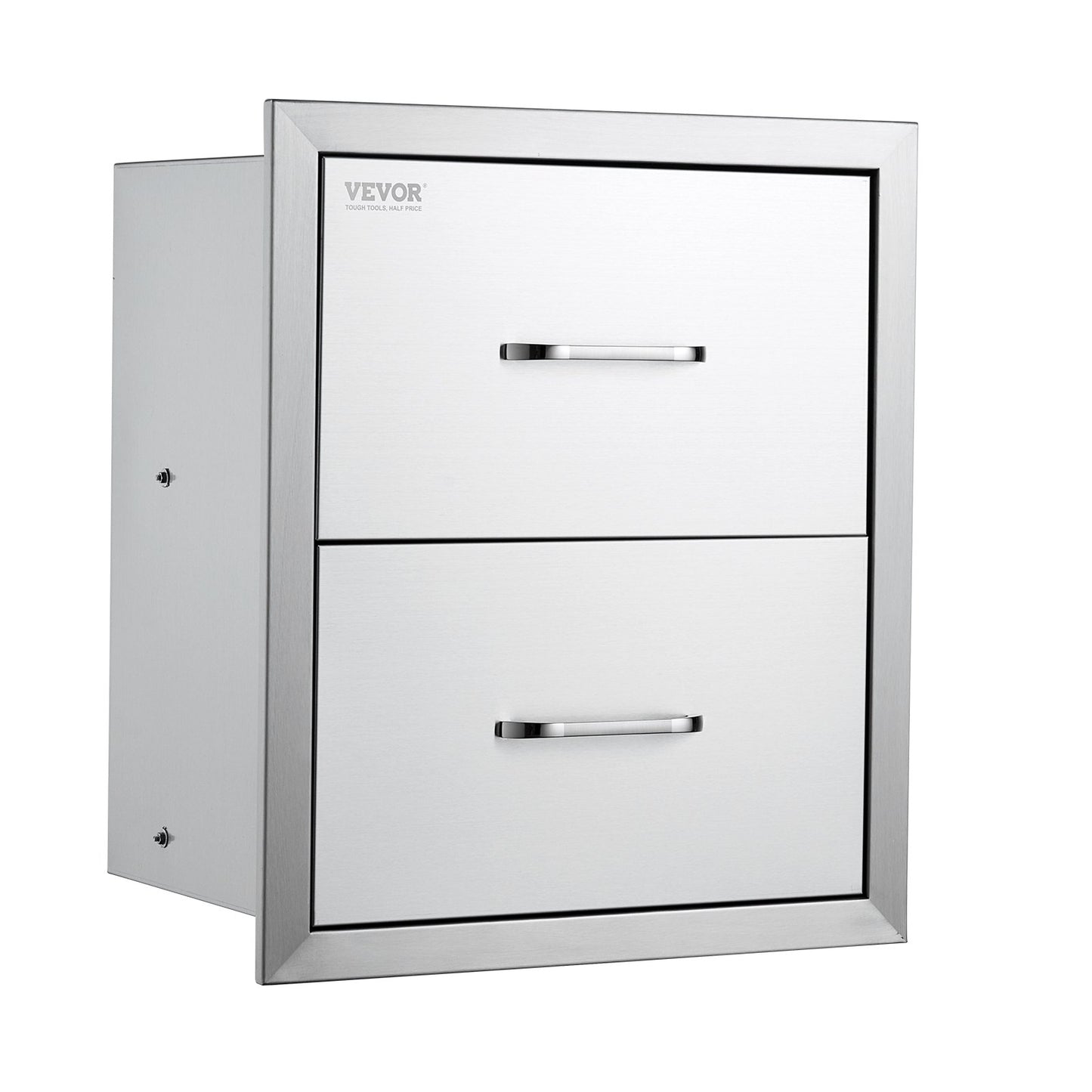 Outdoor Kitchen Drawers 18W x 20.6H x 12.7D Inch, Flush Mount Double