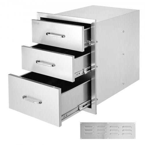 VEVOR 18x23 Inch Outdoor Kitchen Stainless Steel Triple Access BBQ