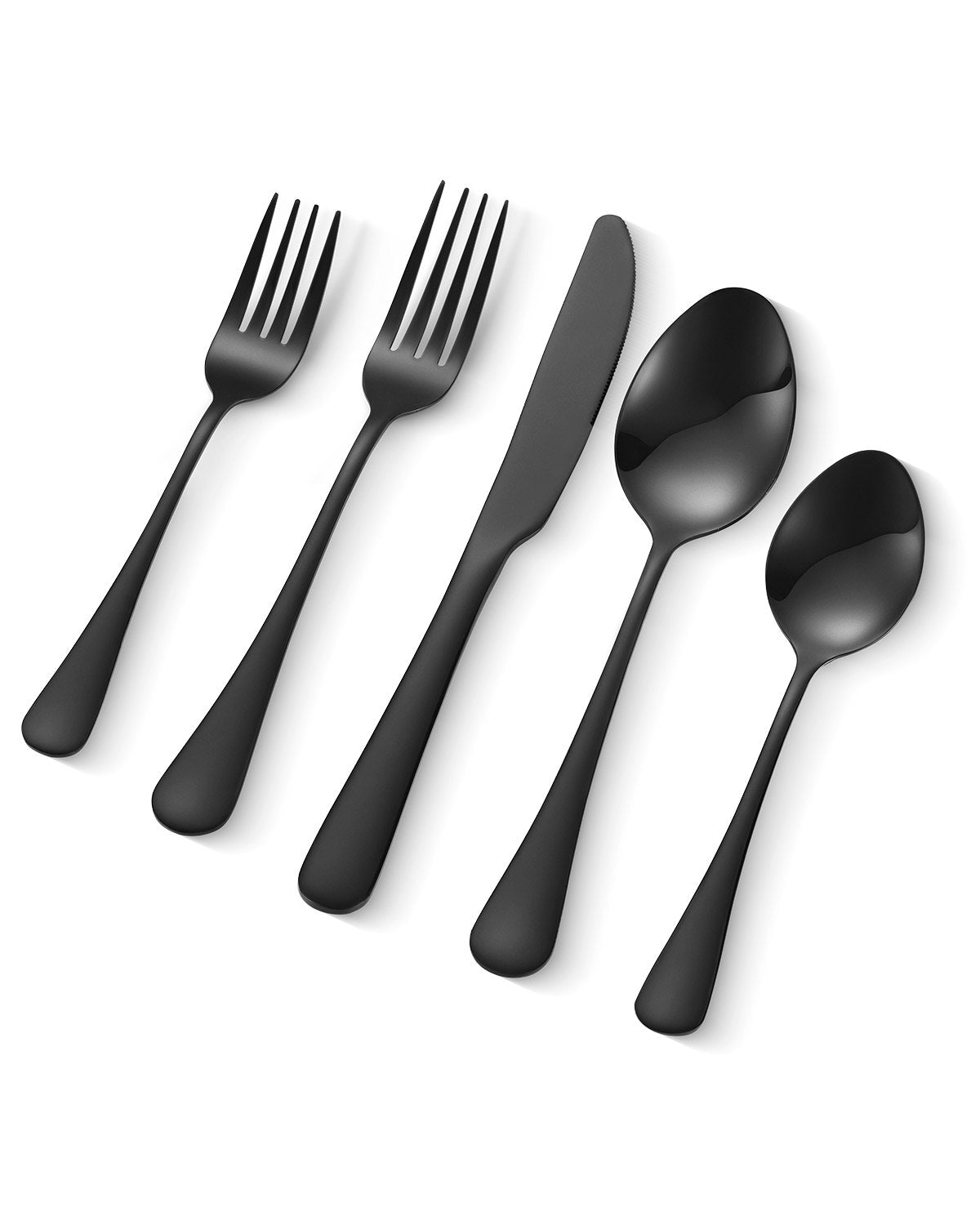 VEVOR 30-Piece Black Silverware Set, Food-Grade Stainless Steel
