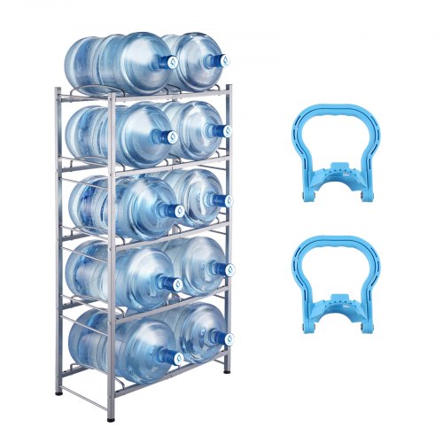 5 Tiers Water Jug Holder, 5 Gallon Water Bottle Holder, Double Row