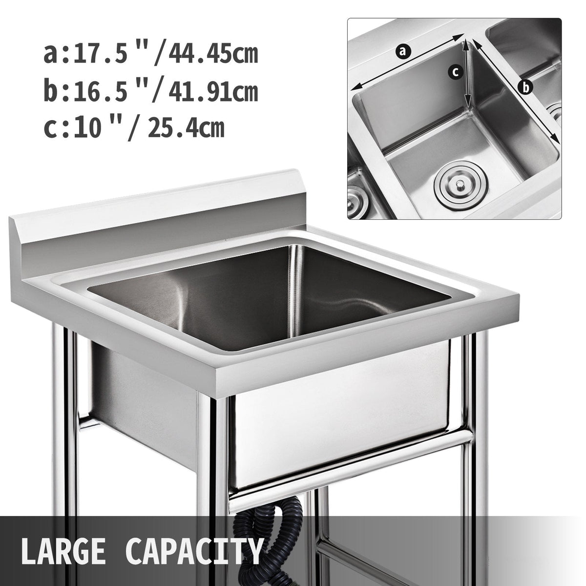 VEVOR Handmade Sink Non-magnetic Stainless Steel Kitchen Sink Hand