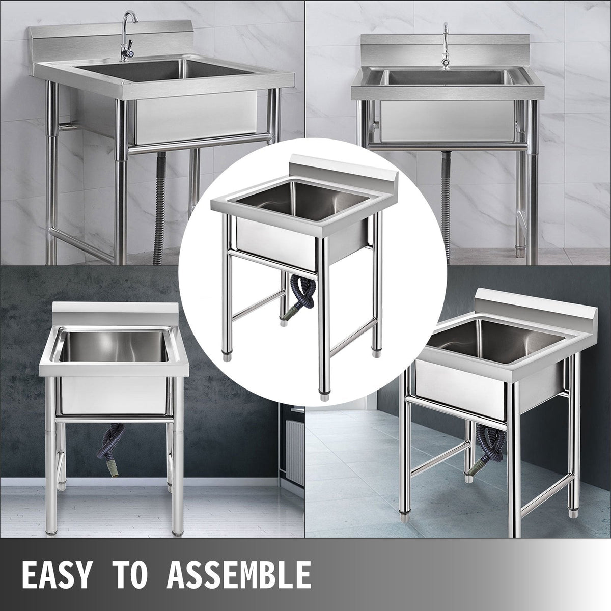 VEVOR Handmade Sink Non-magnetic Stainless Steel Kitchen Sink Hand