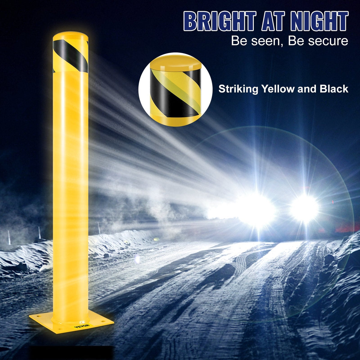 VEVOR Safety Bollard Safety Barrier Bollard 4-1/2" OD 36" Height