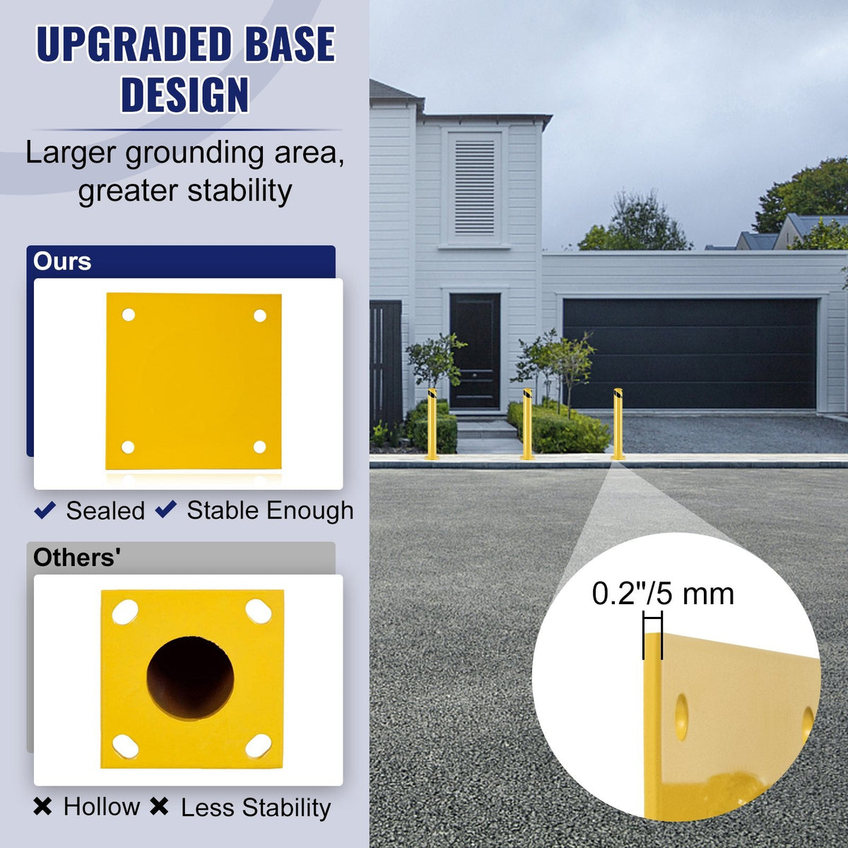 VEVOR Safety Bollard Safety Barrier Bollard 4-1/2" OD 36" Height