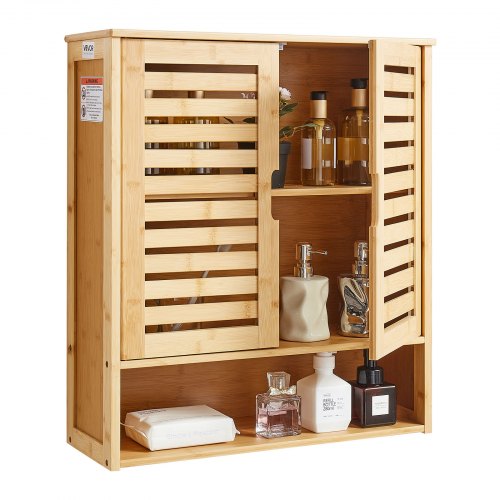 Bathroom Wall Cabinet, 2 Doors and Adjustable Shelf, Over the Toilet