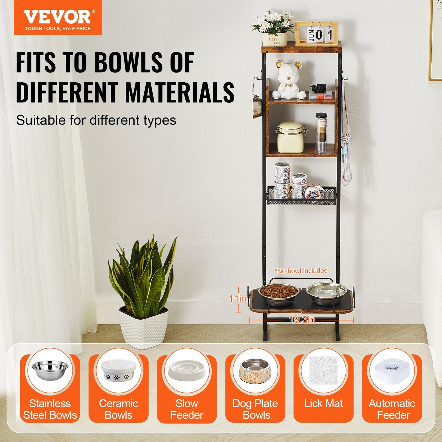Pet Feeding Station with Storage, Elevated Dog Bowls, Raised Dog Bowl