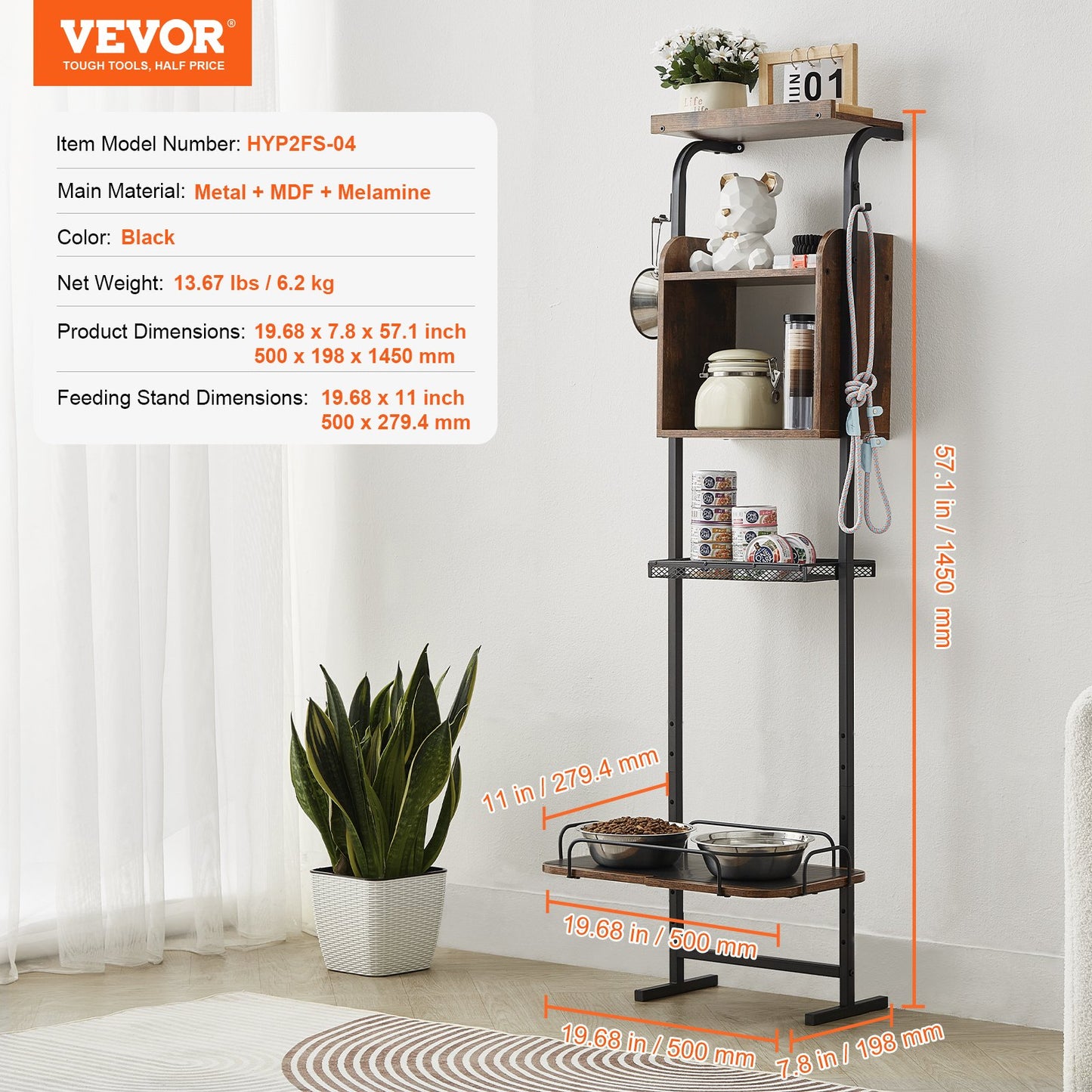 Pet Feeding Station with Storage, Elevated Dog Bowls, Raised Dog Bowl