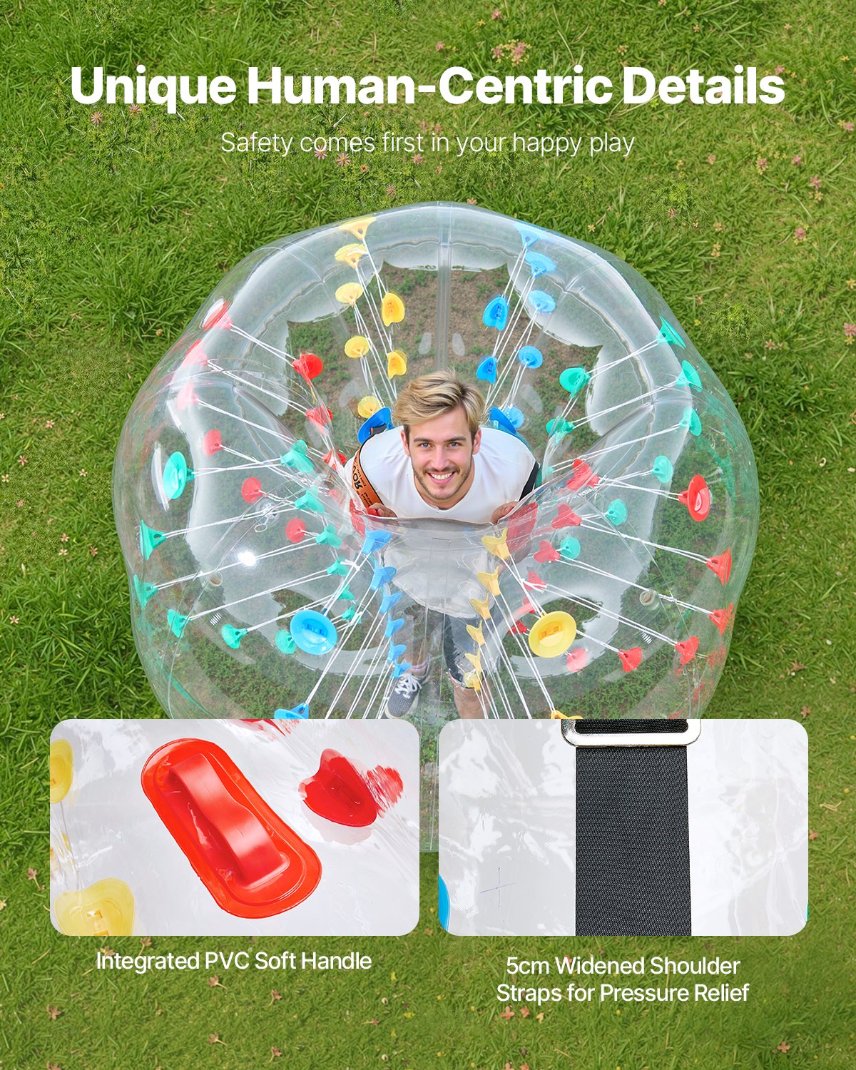 Inflatable Bumper Balls 1-Pack, 5FT/1.5M Body Sumo Zorb Ball, 0.8mm