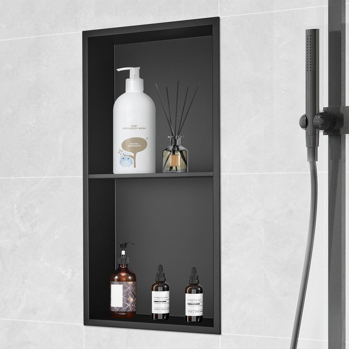 VEVOR 33.02 x 63.5 cm No Tile Shower Niche 304 Stainless Steel,