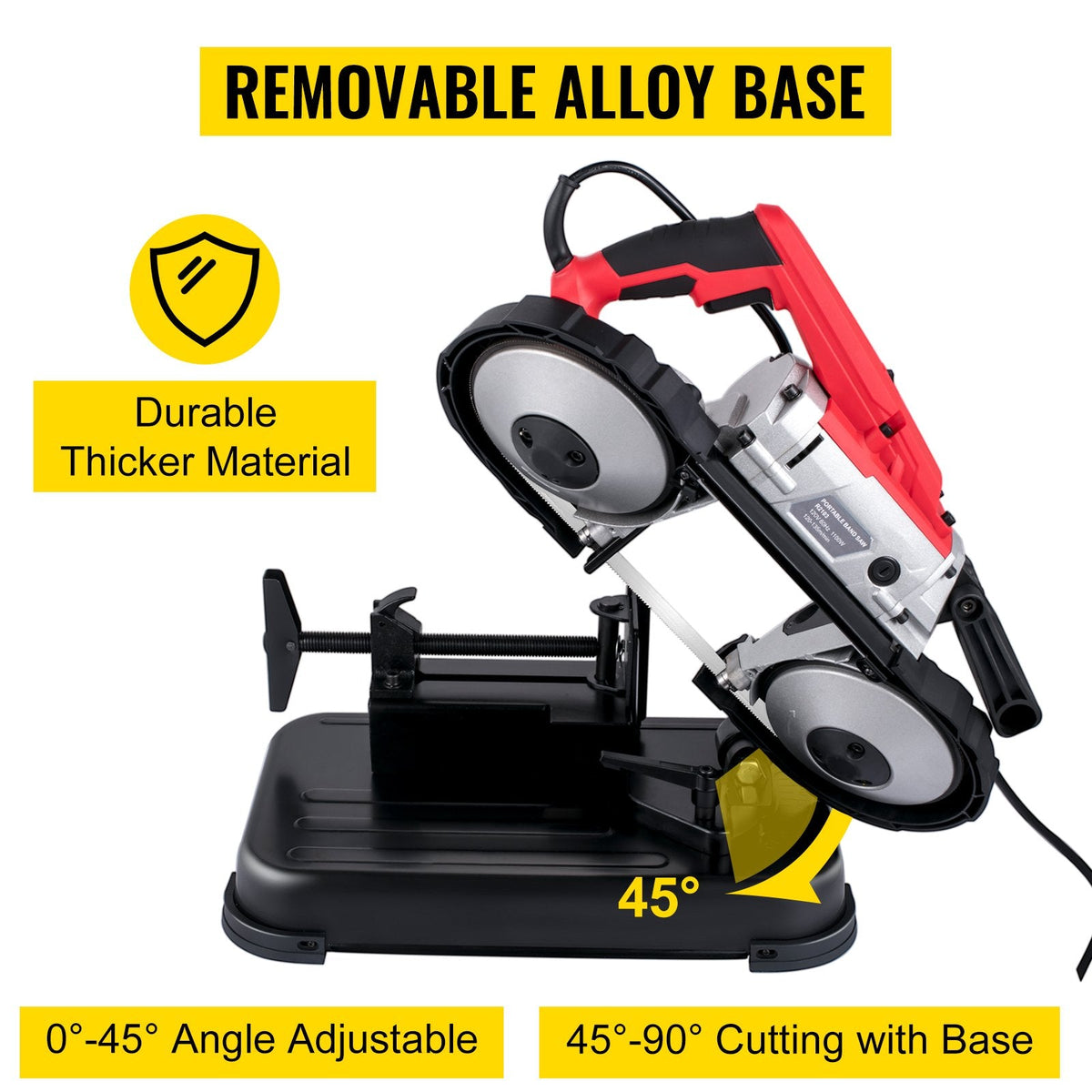 VEVOR Portable Band Saw, 127 mm x 127 mm Cutting Depth with Removable