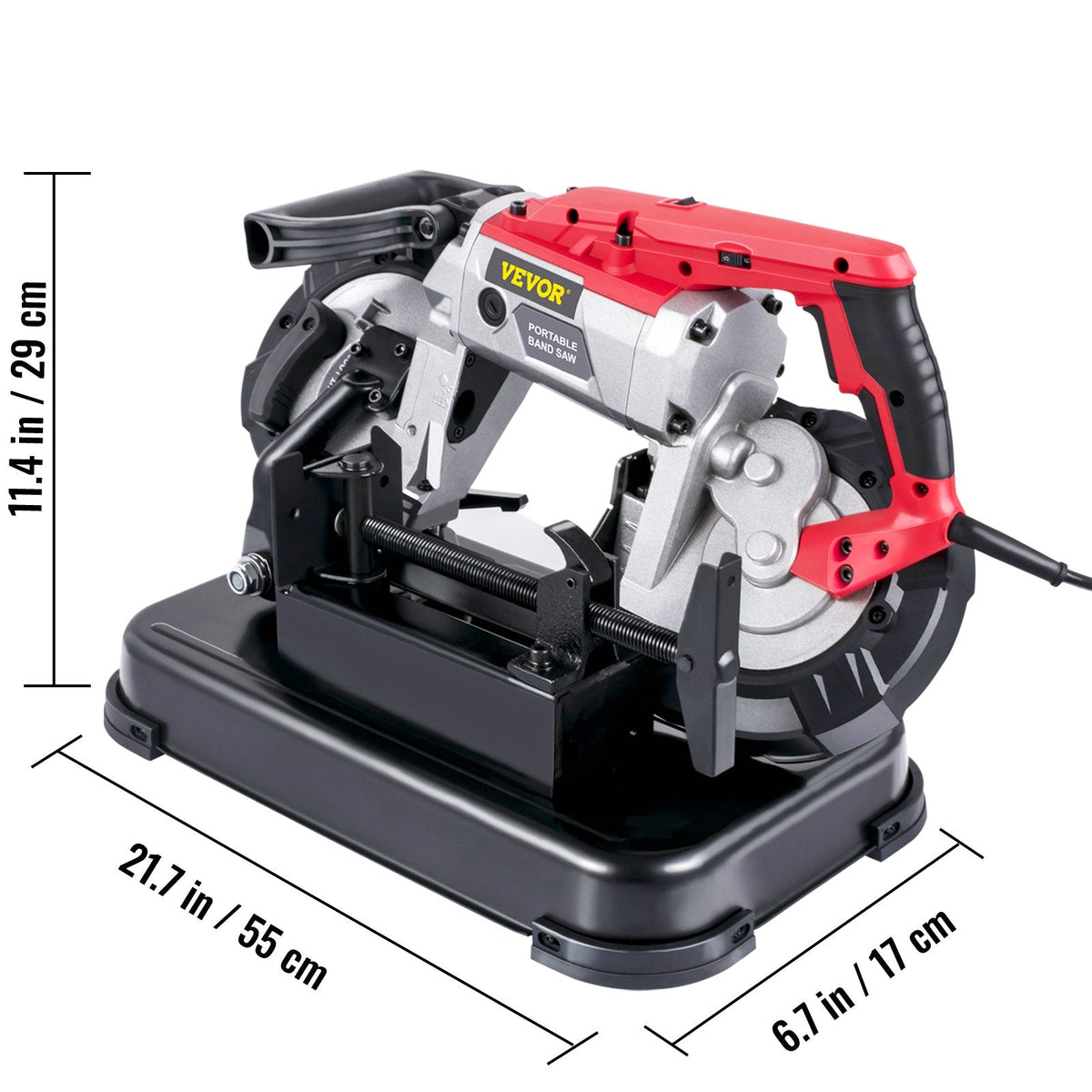 VEVOR Portable Band Saw, 127 mm x 127 mm Cutting Depth with Removable