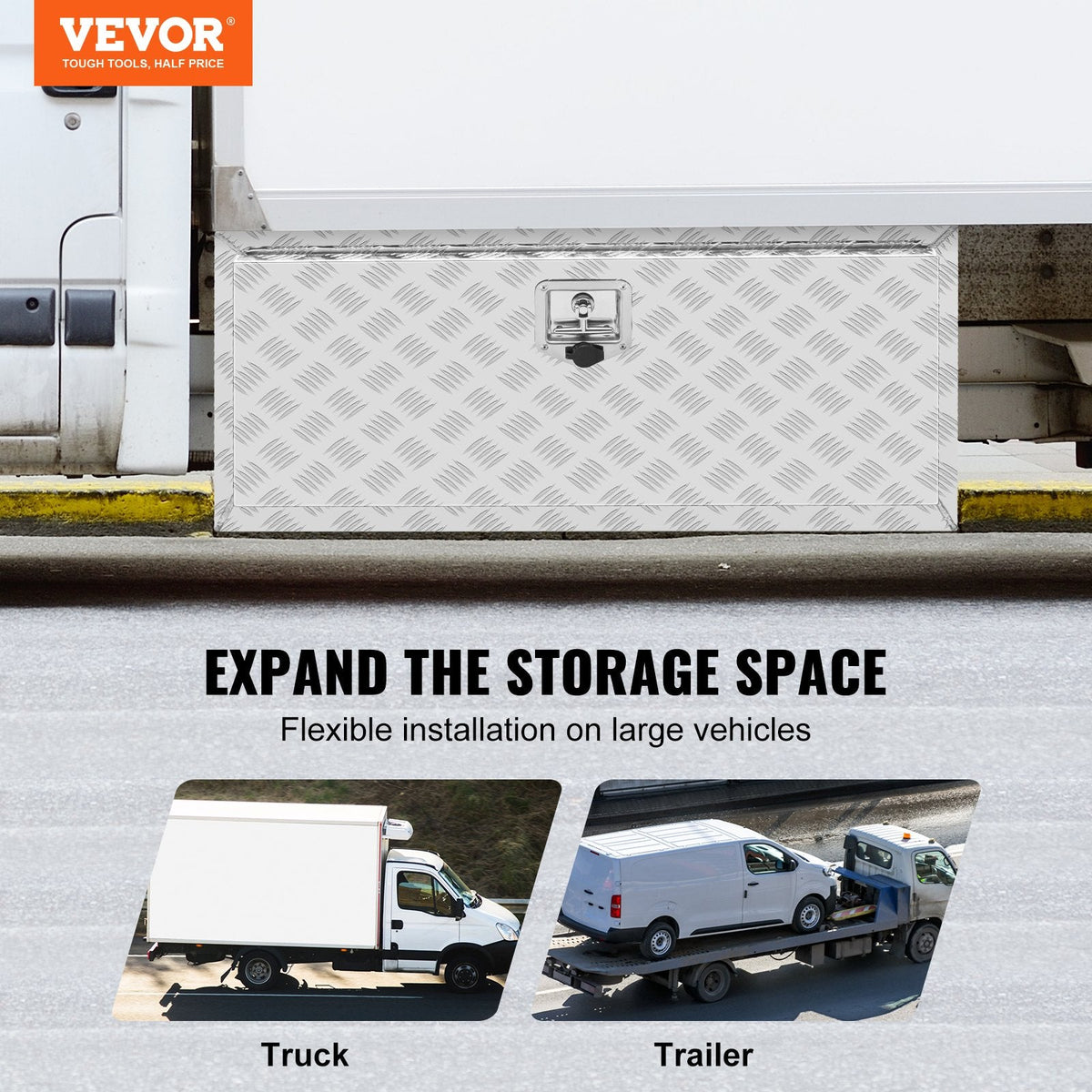 VEVOR Underbody Truck Box, 914 x 355 x 405 mm Pickup Storage Box,