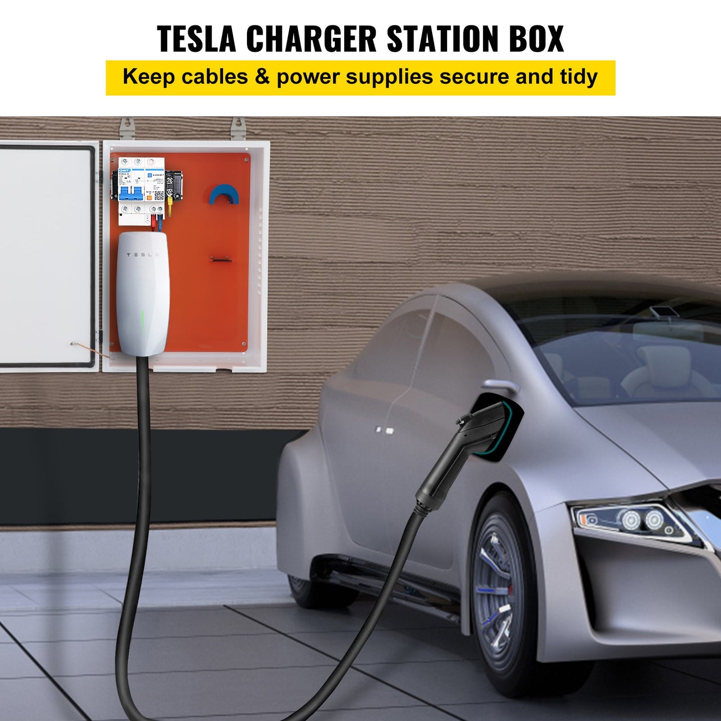 Tesla Charger Station Box, 70x50x25cm, Outdoor Cable Box Charging Box