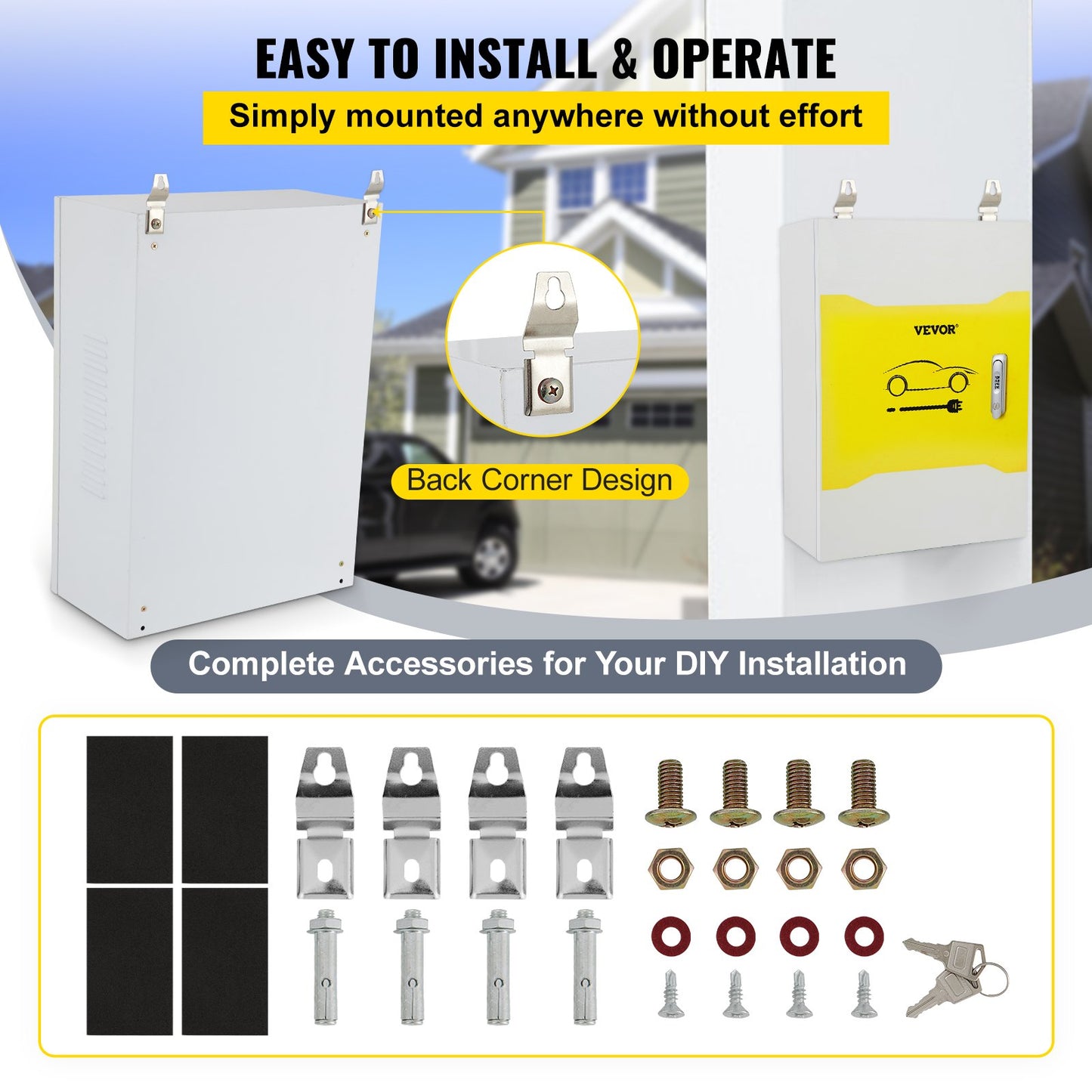Tesla Charger Station Box, 70x50x25cm, Outdoor Cable Box Charging Box