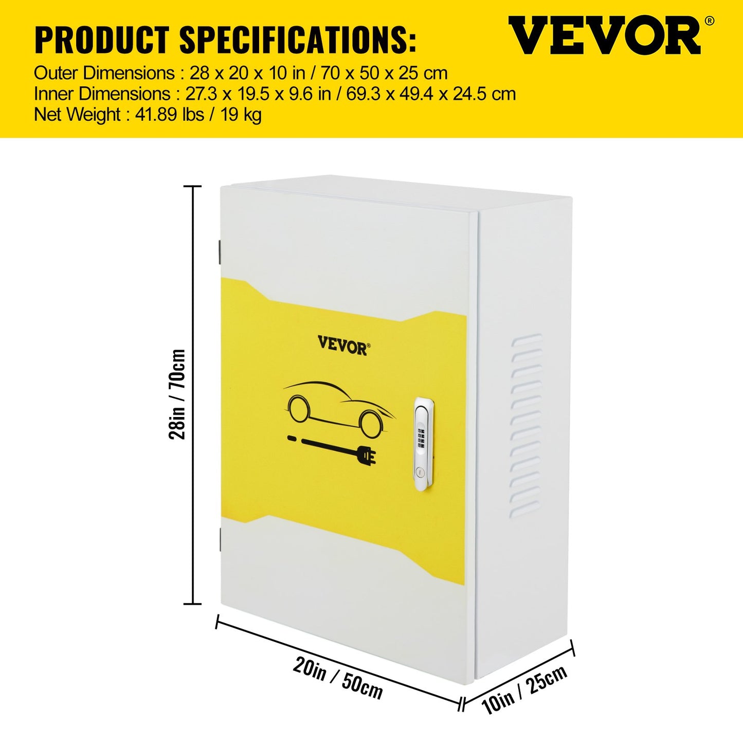 Tesla Charger Station Box, 70x50x25cm, Outdoor Cable Box Charging Box