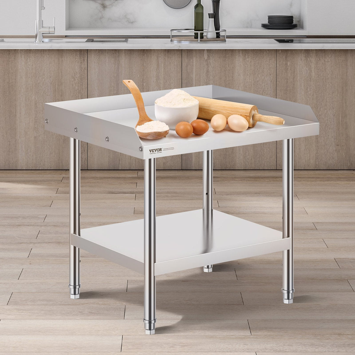 VEVOR Stainless Steel Work Table, 24 x 28 x 26 Inch Commercial Food