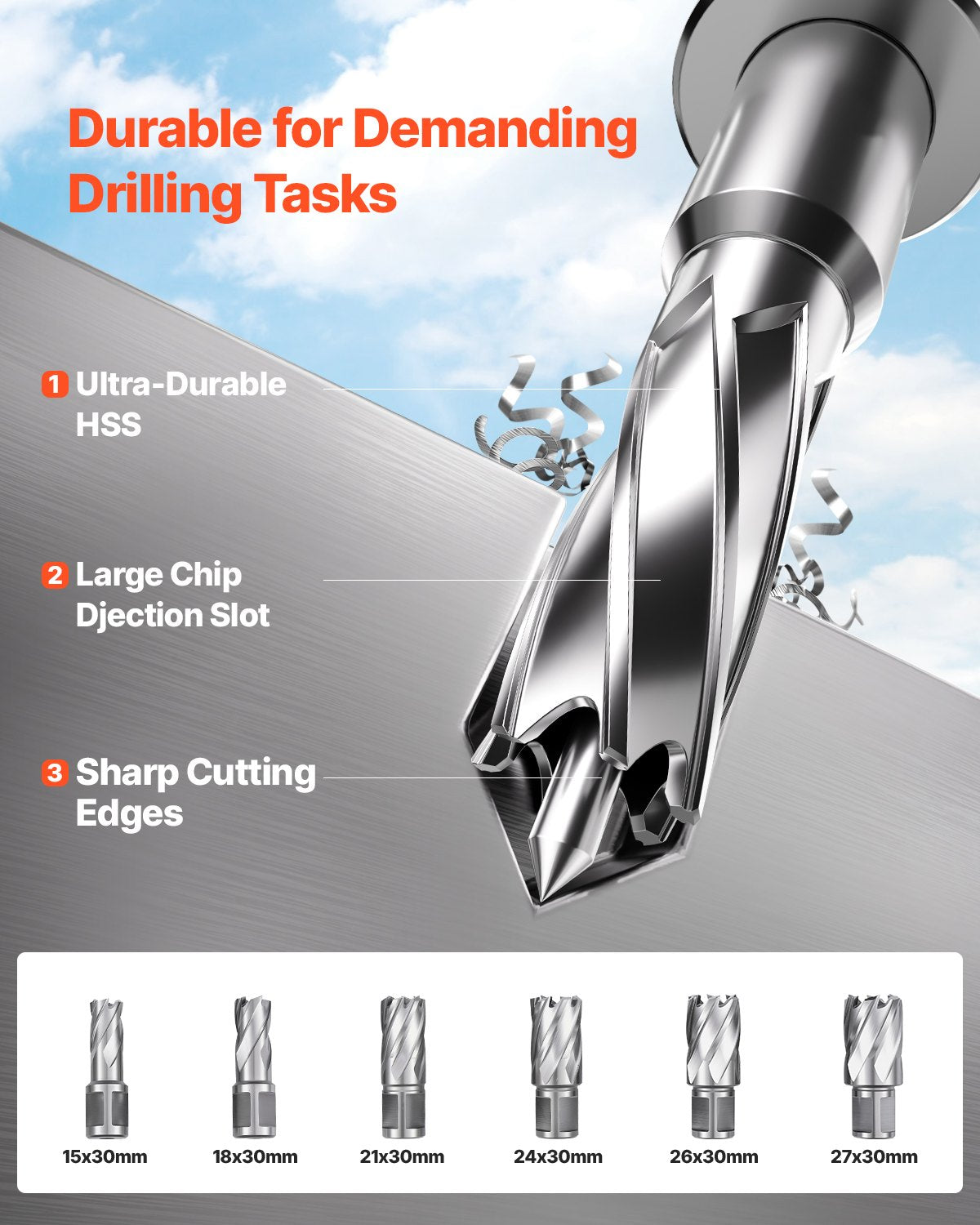 VEVOR Magnetic Drill, 1400W Motor 2 in Boring Diameter, 2878 lbf