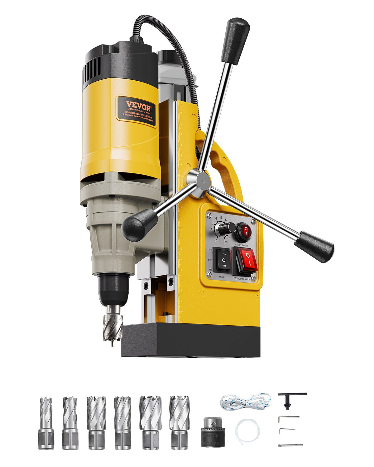 VEVOR Magnetic Drill, 1400W Motor 2 in Boring Diameter, 2878 lbf
