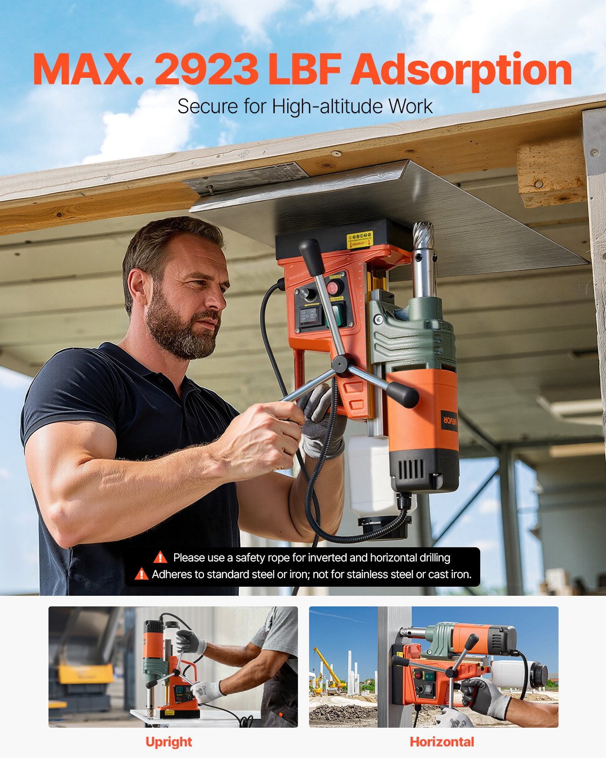 Magnetic Drill, 1450W Motor 50 mm Coring Diameter, 13000 N Magnetic