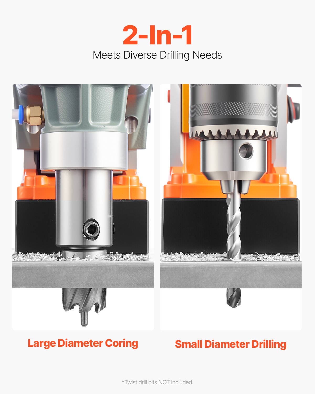 VEVOR Magnetic Drill, 1450W Motor 1.6 in Boring Diameter, 2810 lbf