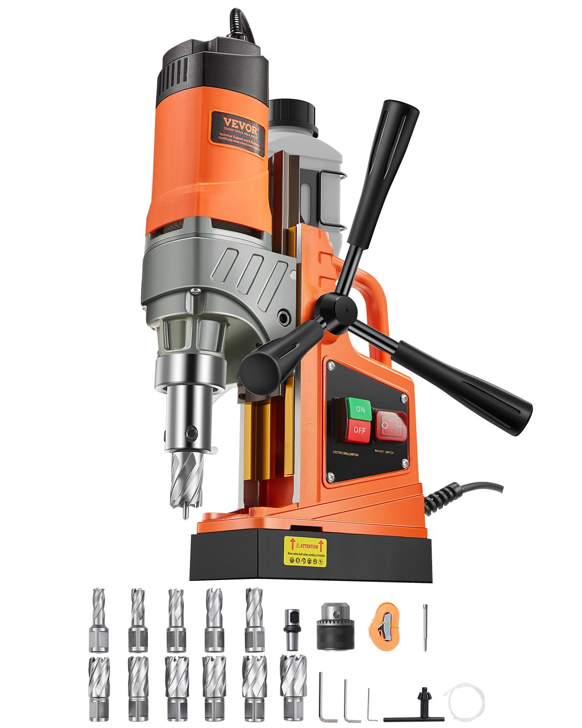 VEVOR Magnetic Drill, 1450W Motor 1.6 in Boring Diameter, 2810 lbf