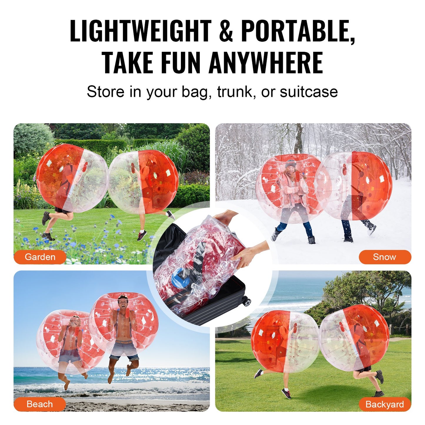 Inflatable Bumper Ball 1-Pack, 5FT/1.5M Body Sumo Zorb Balls for Teen