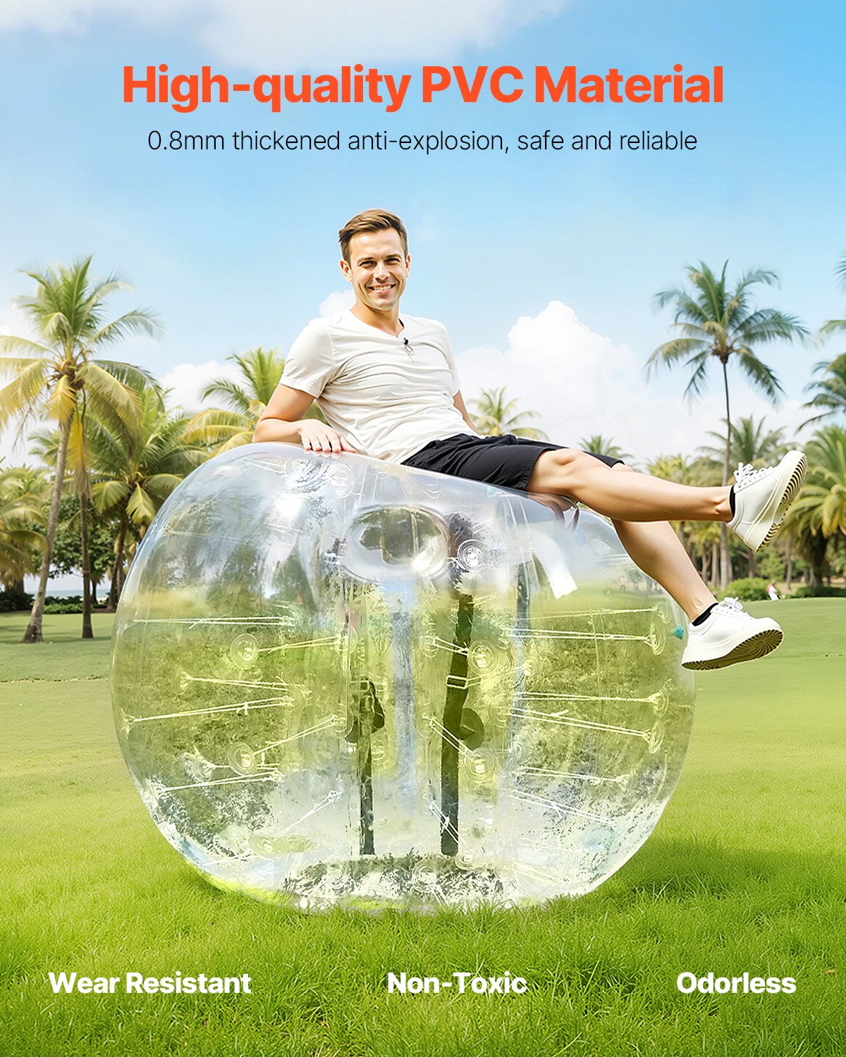Inflatable Bumper Ball 1-Pack, 5FT/1.5M Body Sumo Zorb Balls for Teen
