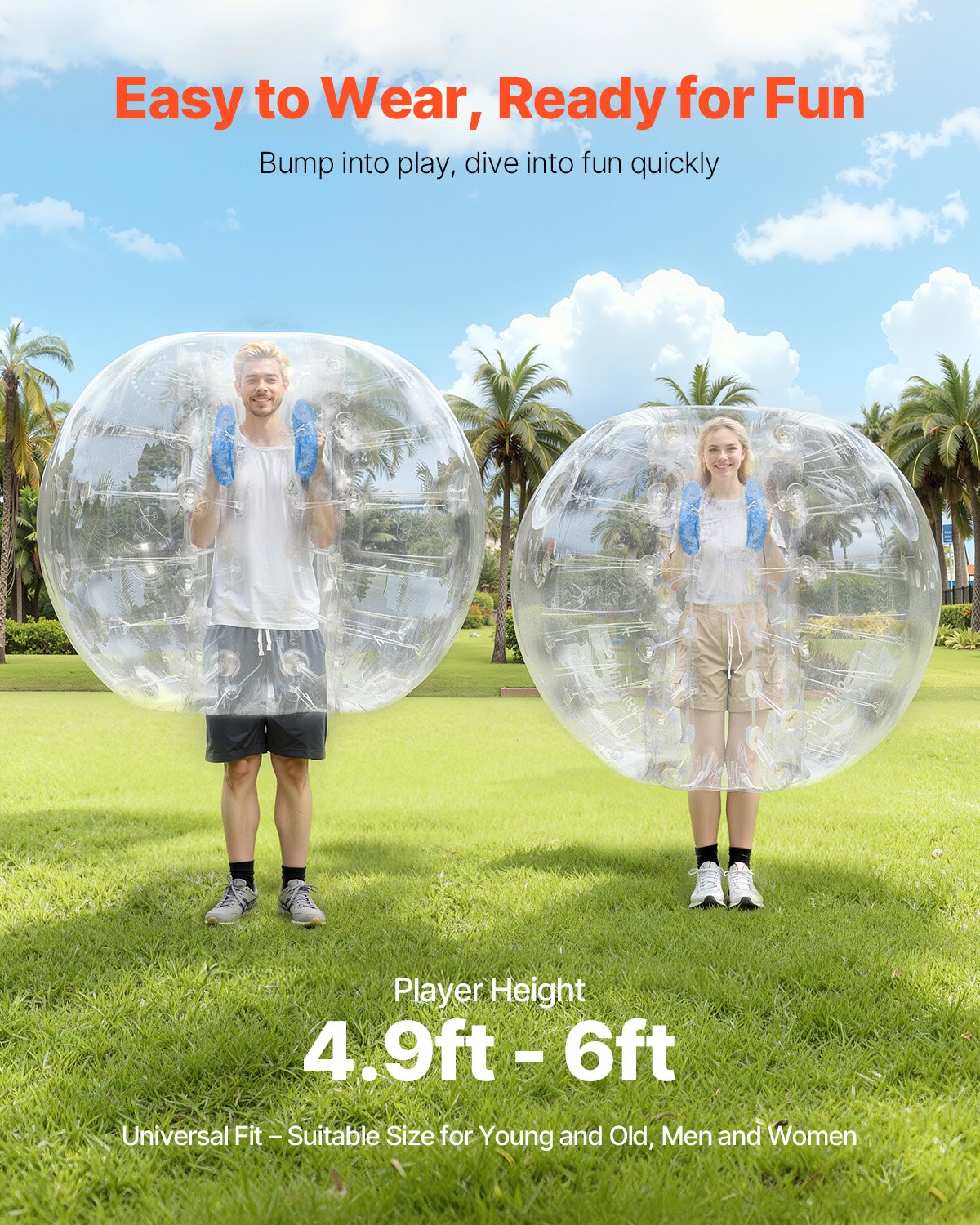 Inflatable Bumper Ball 1-Pack, 5FT/1.5M Body Sumo Zorb Balls for Teen