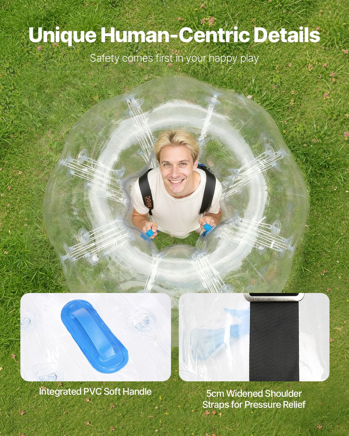 Inflatable Bumper Ball 1-Pack, 5FT/1.5M Body Sumo Zorb Balls for Teen