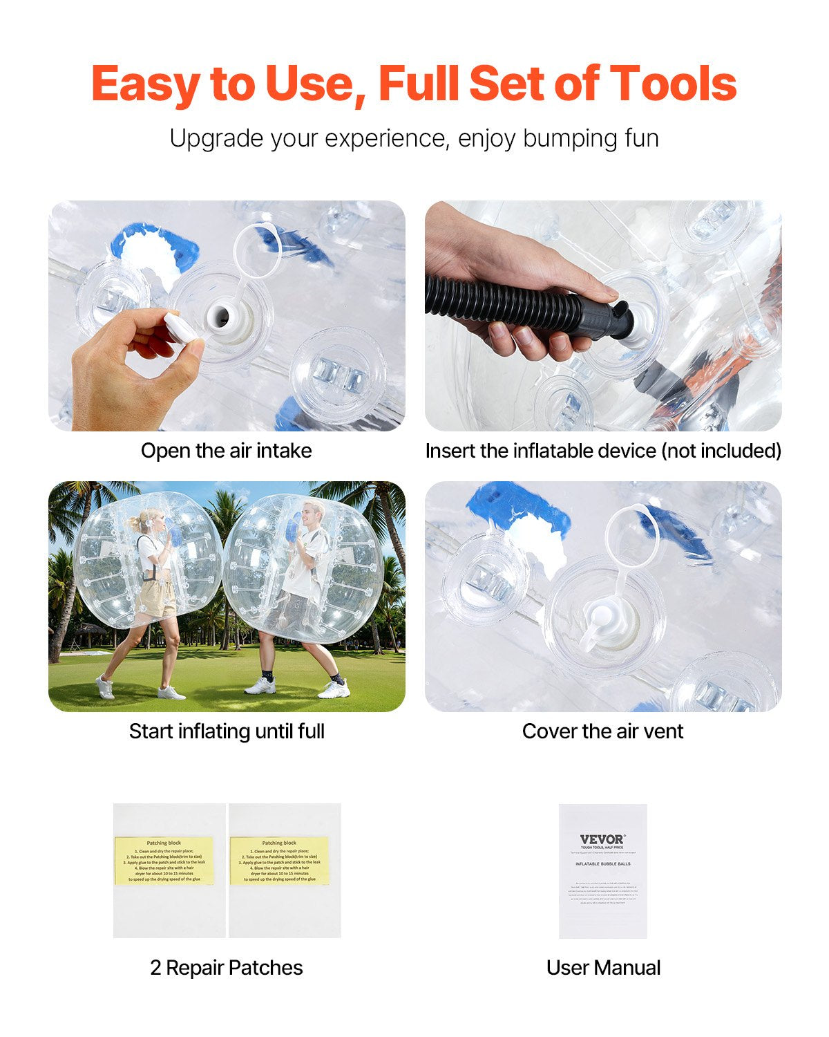 Inflatable Bumper Ball 1-Pack, 5FT/1.5M Body Sumo Zorb Balls for Teen