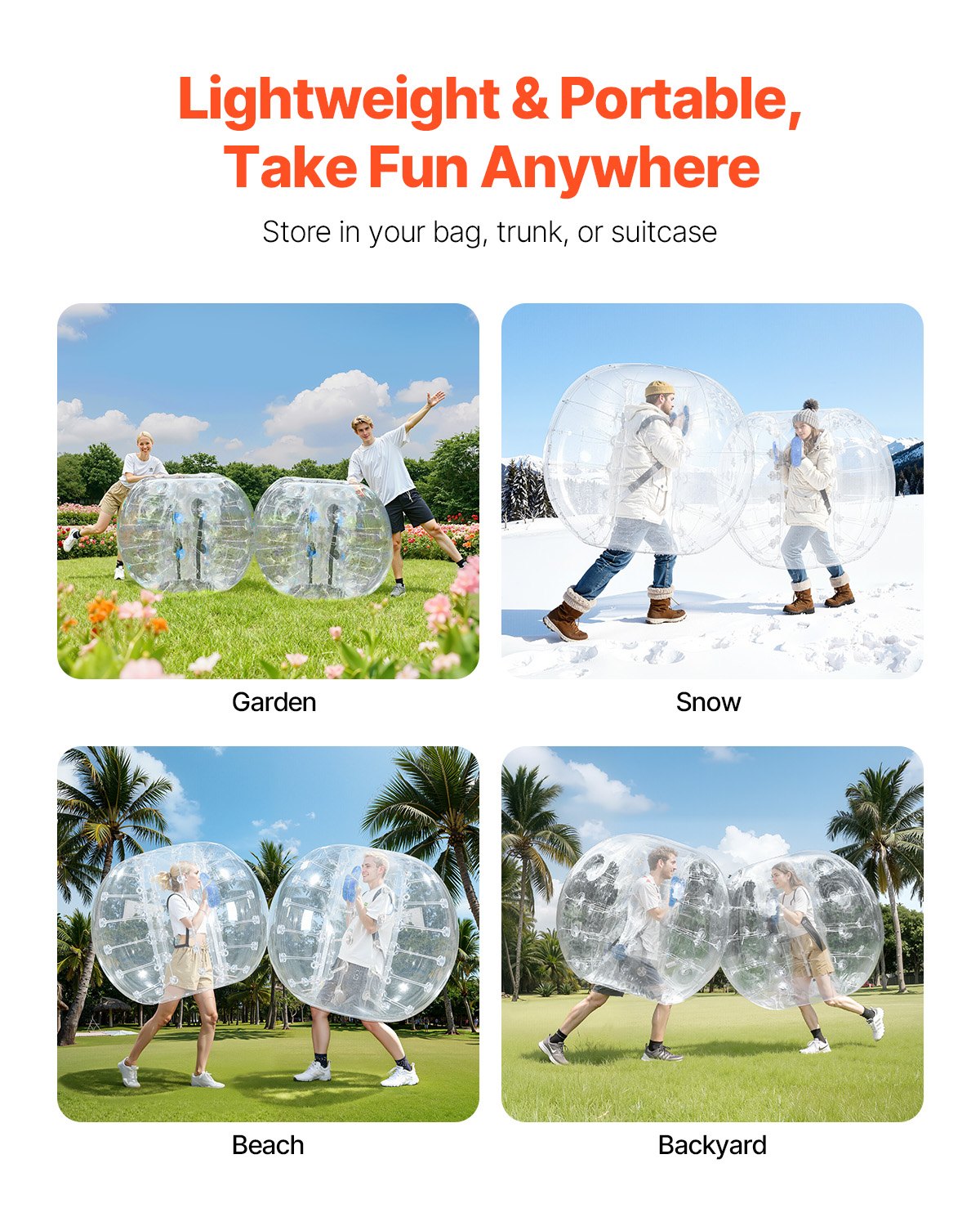 Inflatable Bumper Ball 1-Pack, 5FT/1.5M Body Sumo Zorb Balls for Teen